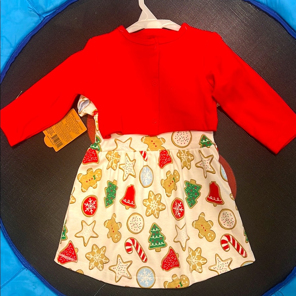 Festive Red and White Kids Formal Dress